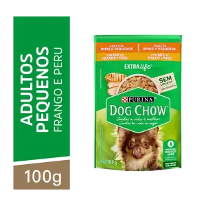 Racao Umid Dog Chow Ad Mini R Peq 100G Carne