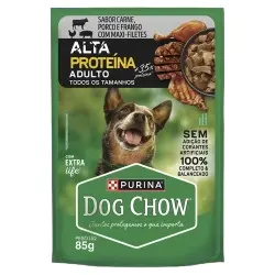 Racao Umid Dog Chow Adulto 85G Alta Proteina