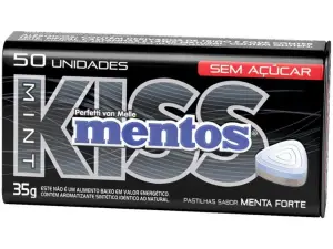 Bala Mentos Kiss Lat 35G Menta Forte 50P