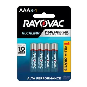 Pilha Rayovac Alcalina Aaa L4P3 un