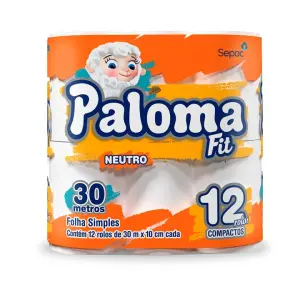 Papel Hig Paloma Fol Simples 12X30M Neutro