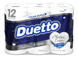 Papel Hig Fol Dupla Duetto 12X20M Neutro