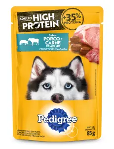 Racao Umid Pedigree 85G High Protein Carne/Porco