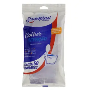 Colher Refeicao Strawplast 50Un