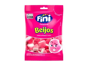 Bala Gelat Fini 90G Beijos de Morango