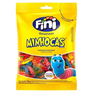 Bala Gelat Fini 90G Minhocas Citrica